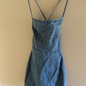 Denim strappy dress